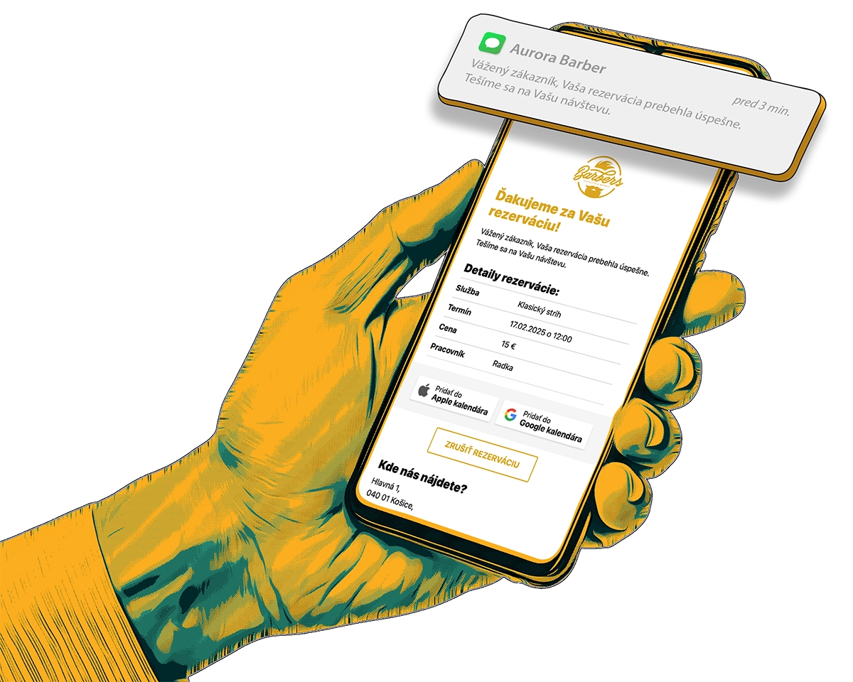 Ukážka e-mailovej a SMS notifikácie s vlastným menom odosielateľa (SMS alias) v rezervačnom systéme Apponio.